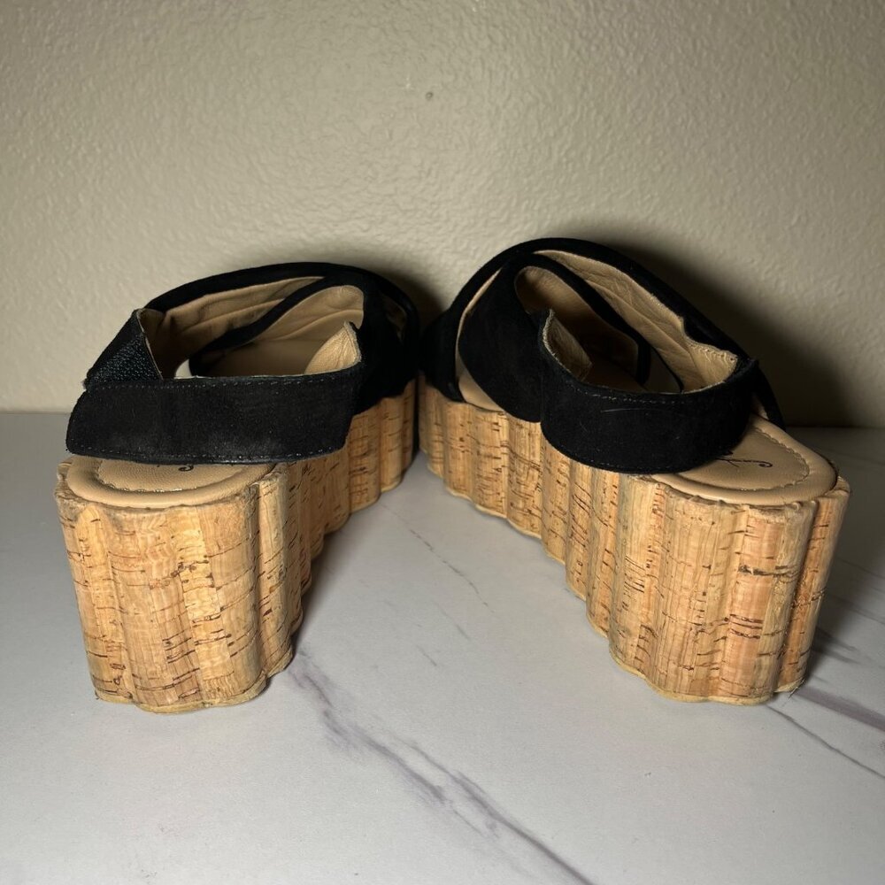 💥Last Chance 50% off Sale💥 Free People Black Platform Noelle Sandals Cork US 9.5 - Picture 3 of 8
